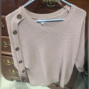 grey sweater, size L